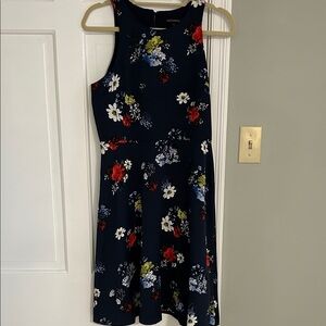 Fit & Flare Dress with Red and White Blooms